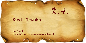 Kövi Aranka névjegykártya